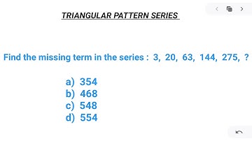 Series completion - Triangular pattern series