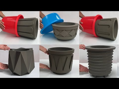 Beautiful And Unique - How To Make 6  Flower Pots From Cement / DIY Beautiful Flower Pots At