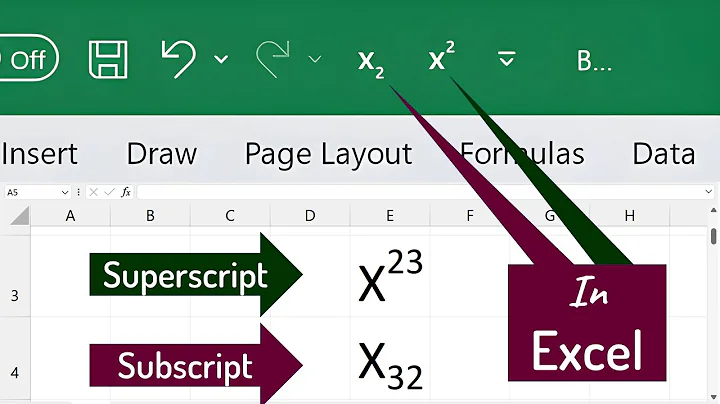 How to type Subscript & Superscript in Excel