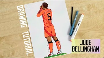 How to draw football player Jude Bellingham / Real Madrid