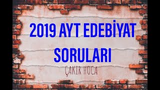 2019 Ayt Edebi̇yat Sorulari Ve Çözümü