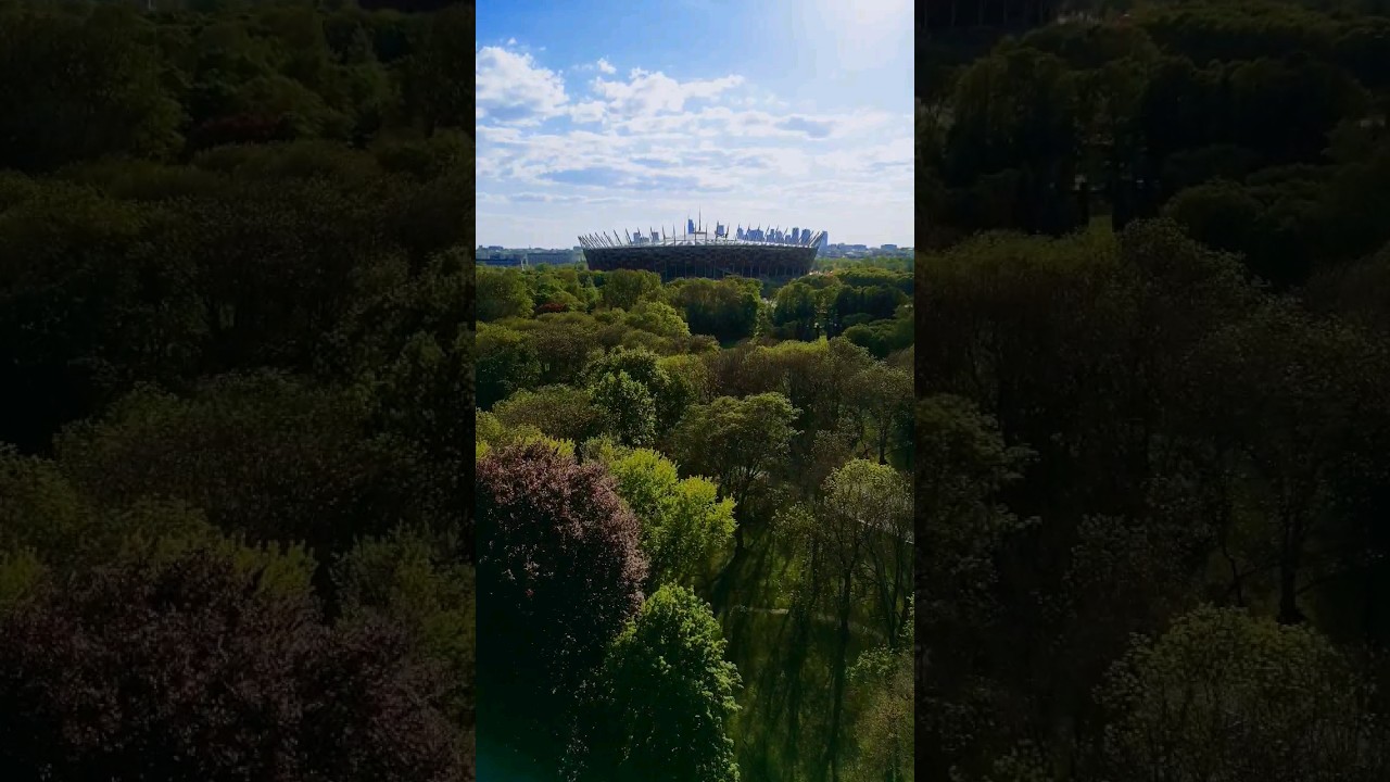 Aerial Tour: Warsaw Parks & Football Stadium⚽ 