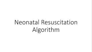 Neonatal Resuscitation Algorithm - Pediatrics