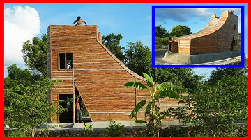 Build The Most Creative 2-Story Water Slide Bamboo Shoes Resort With Swimming Pool [part 4]