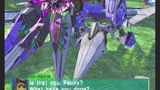 Peppy Hare saves General Pepper. Star Fox Assault