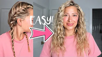 SIMPLE HEATLESS BEACH WAVES! 2-IN-1 Hairstyle | Overnight Curls