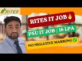 RITES IT Recruitment 2026 🔥 | ₹16 LPA Salary | No Negative Marking | PSU Job