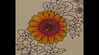 Adult Colouring Tutorial Chrysanthemum - from Johanna Basford 2021 Planner / World of Flowers screenshot 4