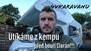 Přišlo nám varování - řítí se na nás bouře Ciarán a máme být v epicentru. Naše cesta je v ohrožení.