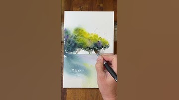Happy watercolour trees 🌳🌳🌳 #watercolor #painting