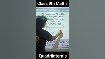 Class 9th Maths Quadrilaterals: If parallelogram  ∠DAC=32°, ∠AOB=70° then  ∠DBC=?