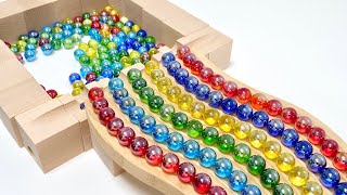 Marble Run ASMR ☆ New Wooden Wave Slope ＆ Colorful Marbles ♪