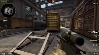 CS:GO Train, CT-side, AWP double kill + 4 kills