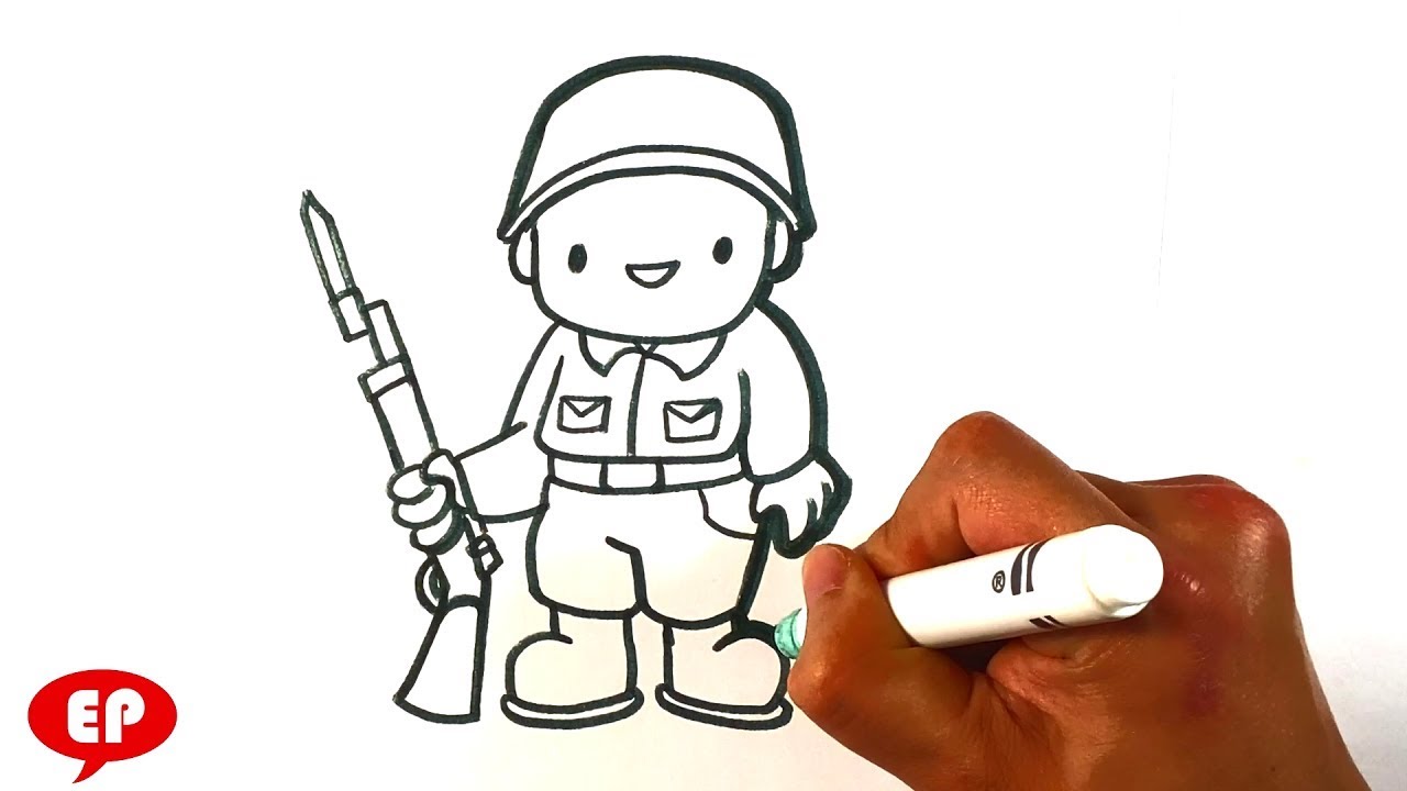 easy army soldier drawing