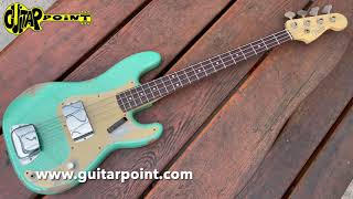 Fender Custom Shop 59 Precision Bass Heavy Relic - Aged Sea Foam Sparkle | GuitarPoint
