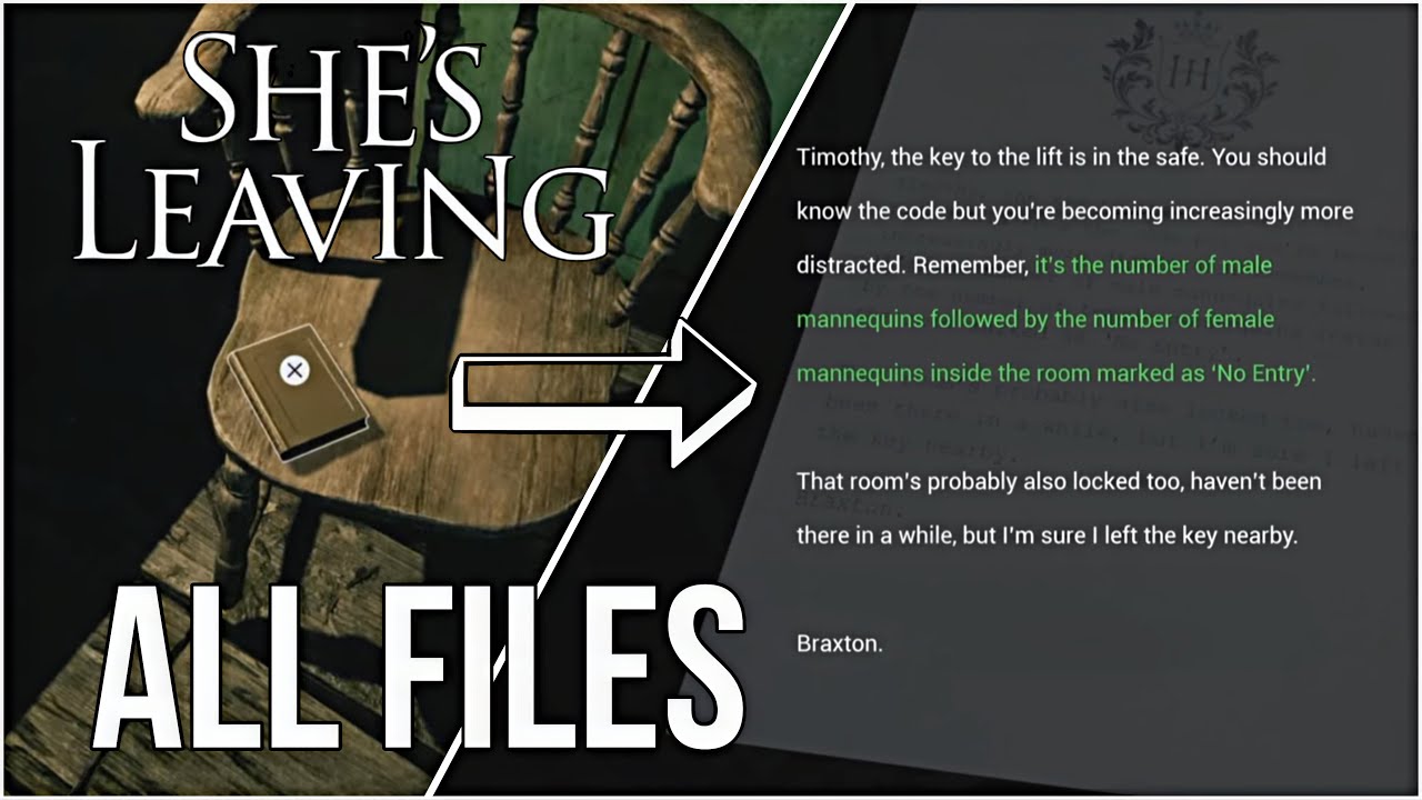 Collectible Guide for All File Locations in She’s Leaving l Hoarder Trophy 🏆 