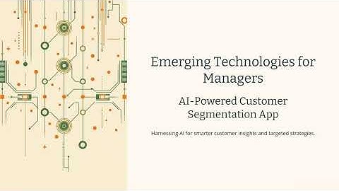 AI-Powered Customer Segmentation App (Emerging Technologies for Managers)