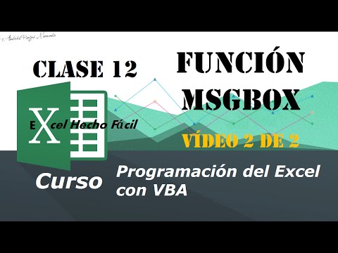 Función MsgBox – Clase 12 – Vídeo 2 de 2 – Programación del Excel con VBA