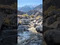 Creekside scenery the morning after the storm with snowcapped Mt San Jacinto and Falls Creek Falls