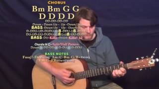 kill a word (eric church) guitar lesson chord chart in d major - bm d g a