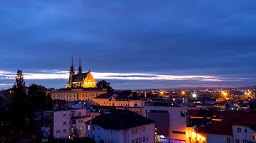 Sunrise over Cathedral of St. Peter and Paul, Brno.