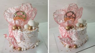 How to effectively decorate a cake WITHOUT pastry NOZZLES with RICE PAPER sails! ITALIAN MERINGUE