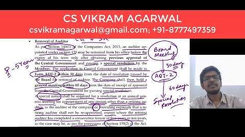 Section 140 of Companies Act, 2013 | Removal and Resignation of Auditor | CS VIKRAM AGARWAL