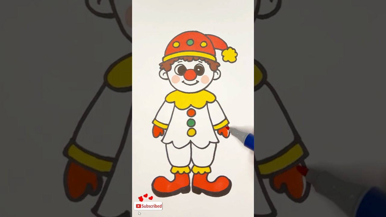 How to Draw a Cute Clown 🤡🎨