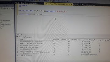 TDE configuration and certificate backup