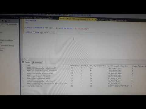 TDE configuration and certificate backup