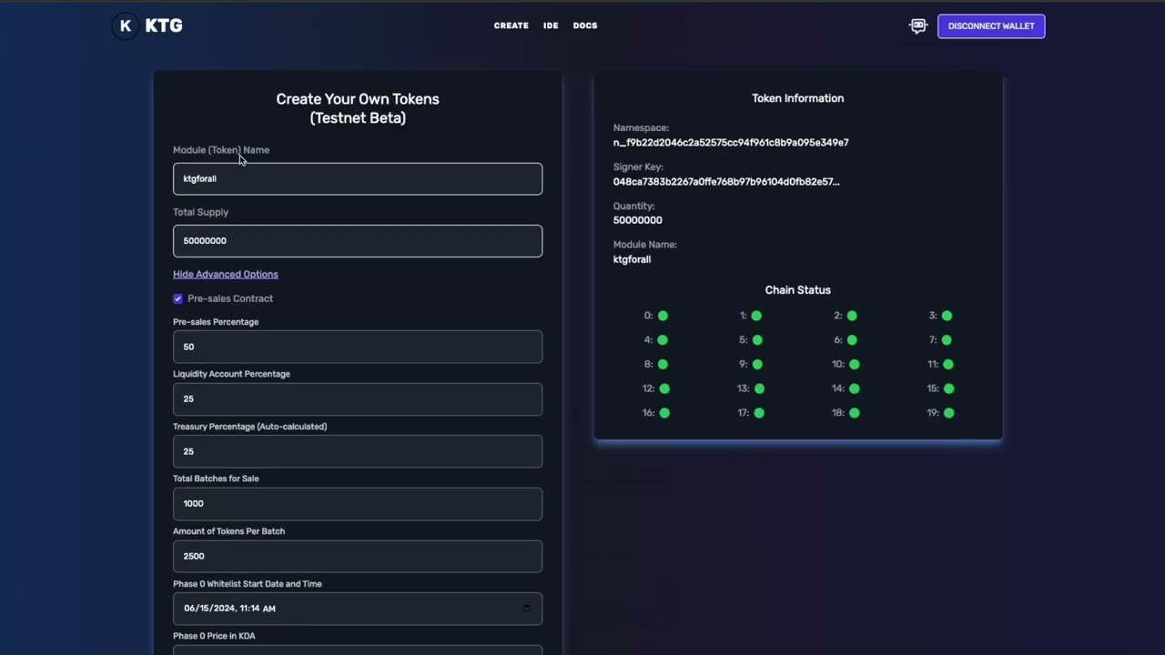 Kadena Token Generator