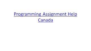 Programming Assignment Help Canada