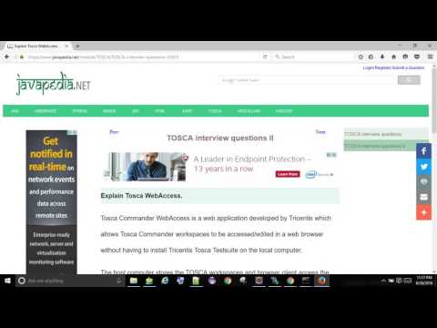 Explain Tosca WebAccess. | javapedia.net