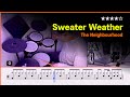 Lv19 the neighbourhood  sweater weather  pop drum cover with sheet music