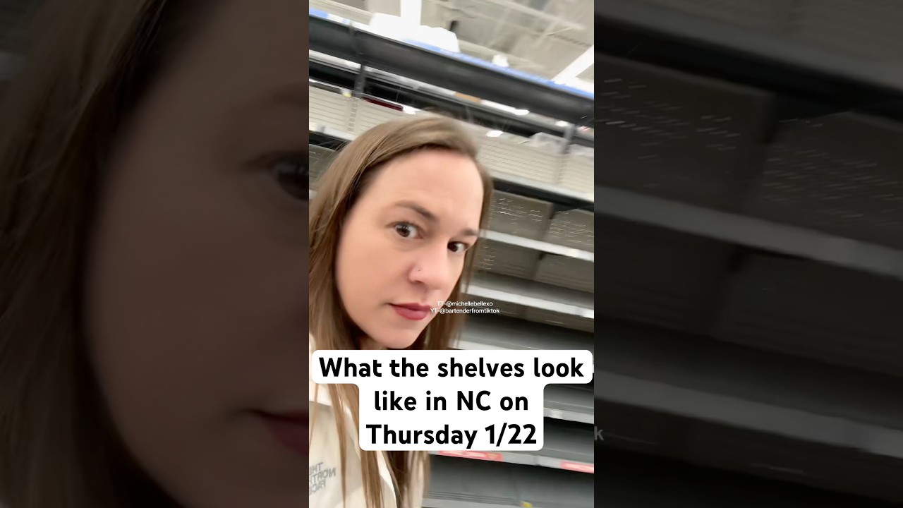 What the shelves look like when they call for snow in the south #snowstorm #northcarolina