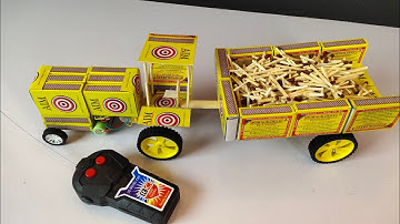 How To Make Remote Control Tractor With Trolley With Matchbox || Toy Diy Matchbox Tractor