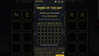 Binance WODL 7 Letters Answer Today | Theme: AI Innovation | Binance Word of the Day #4ucrypto