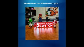 Nintendo Switch Logo 3d Printed Led Lightbox Sign Wall Art Fan Cave