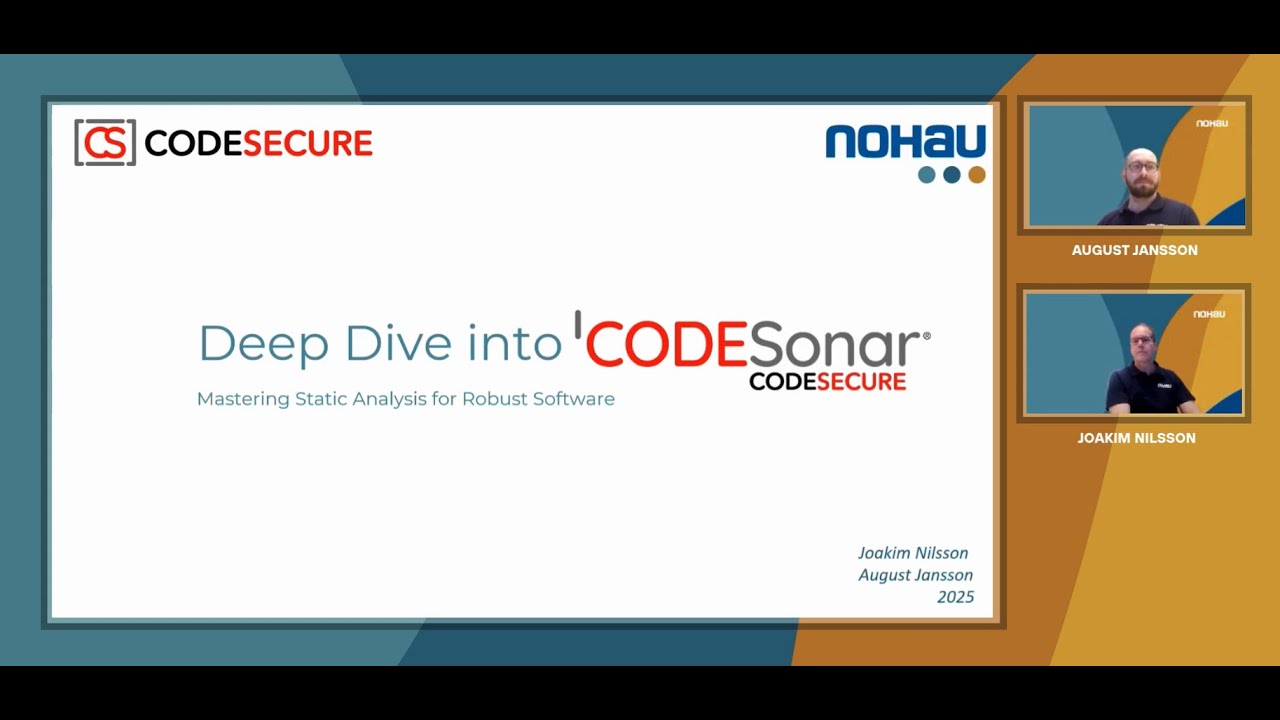 Webinar: Deep Dive into CodeSonar - Mastering Static Analysis for ...