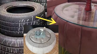 DIY OLD CAR TIRE TO A COFFEE TABLE WITH STORAGE