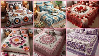 new beautiful and stylish crochet wool knit bedsheets