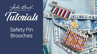 Seed Bead Safety Pin Brooch