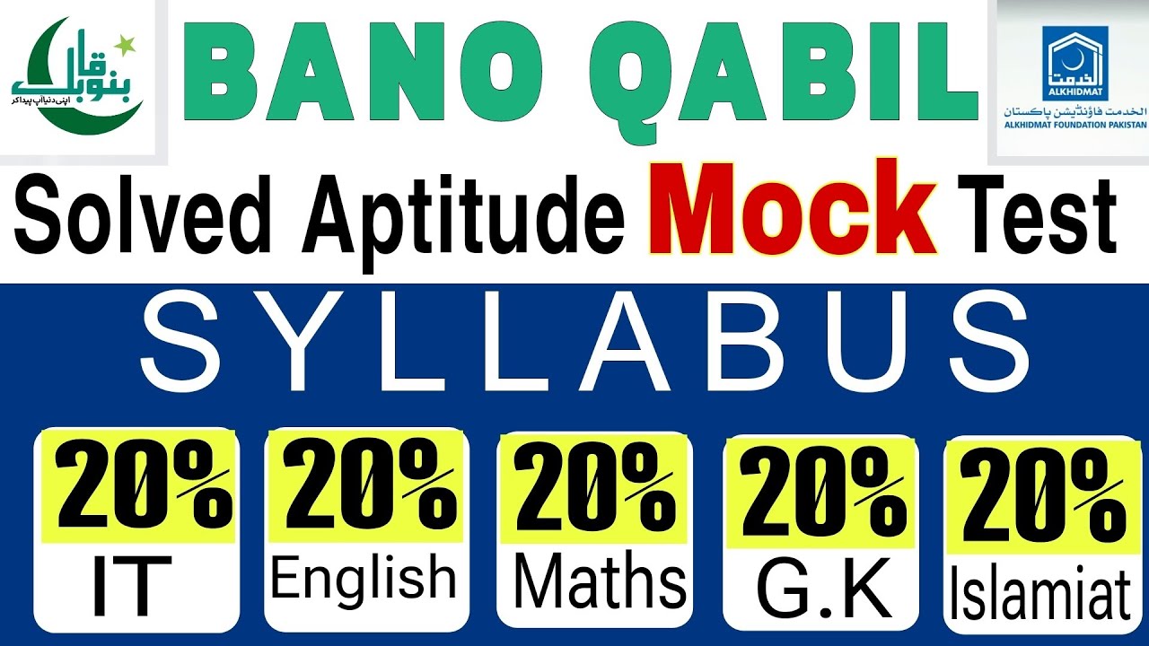 Bano Qabil Aptitude Test Preparation 2025 | IT maths English GK Islamiat MCQs