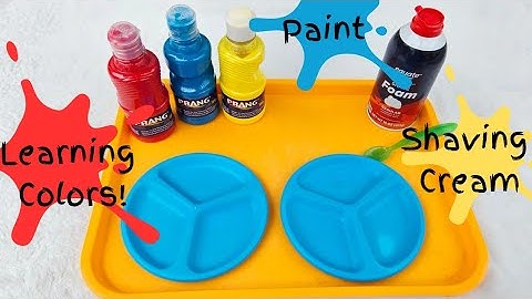 Learning Primary and Secondary Colors. Fun with Shaving Cream and Paint!