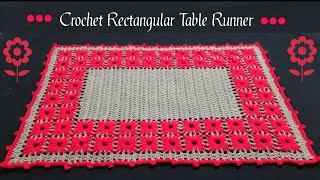 Crochet Beautiful Rectangular Table Runner || English Tutorial