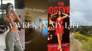 A WEEK IN MY LIFE | red carpet, a week of workouts, deep cleaning, running errands, etc.