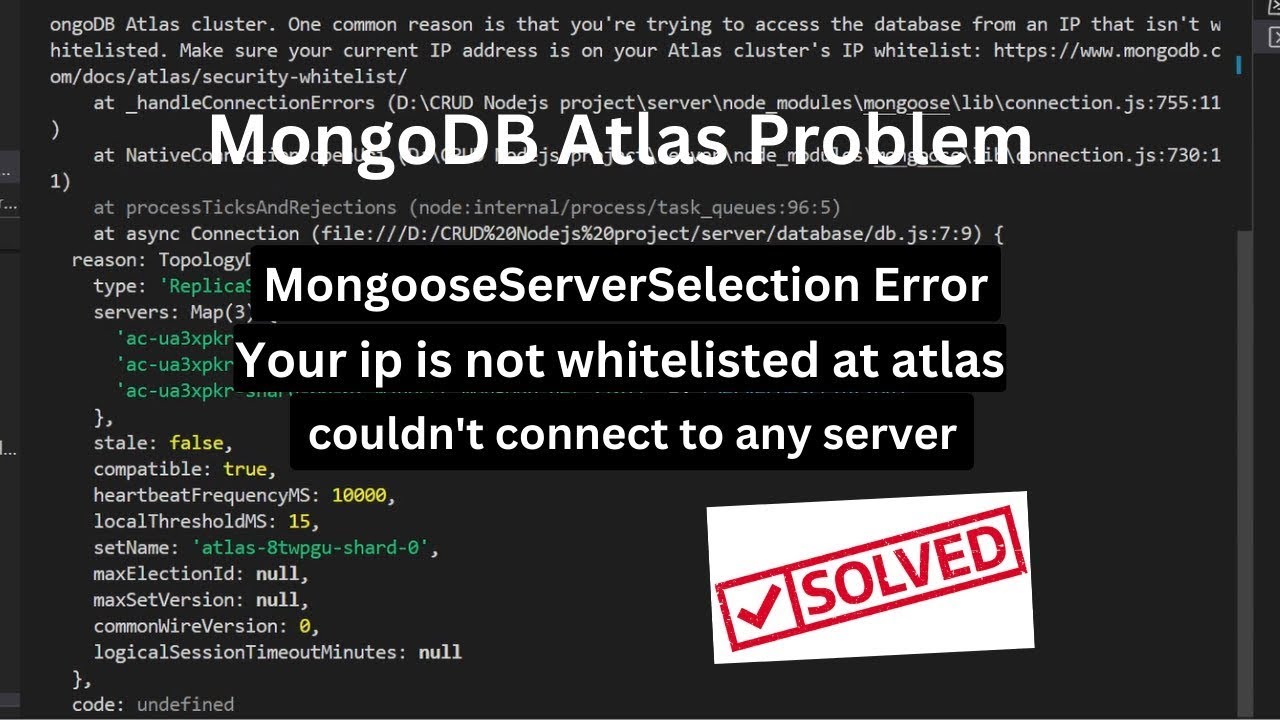 Could not connect to any servers in your MongoDB Atlas cluster - YouTube