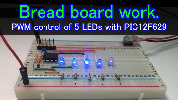 PWM control of 5LEDs with PIC12F629
