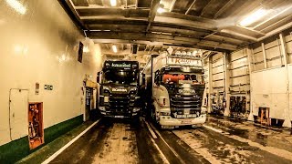 POV REVERSING SCANIA S520 + SEMI-TRAILER ONTO A FERRY!