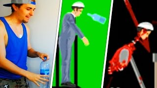 RISAS ASEGURADAS😂Bottle Flip SANGRIENTO | Happy Wheels